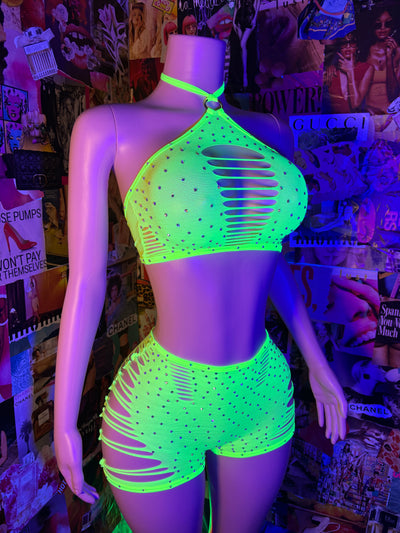 Thriller Set Neon Yellow - Coco & Lola's Lingerie Memphis 