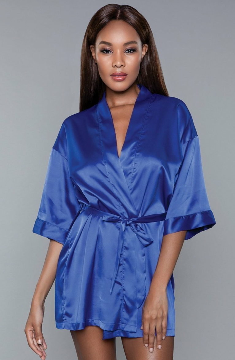 Satin Royal Blue Robe | Coco & Lola's Lingerie Memphis