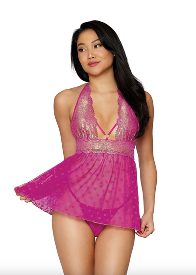 Beyla Pink and Gold Babydoll - Coco & Lola's Lingerie Memphis 